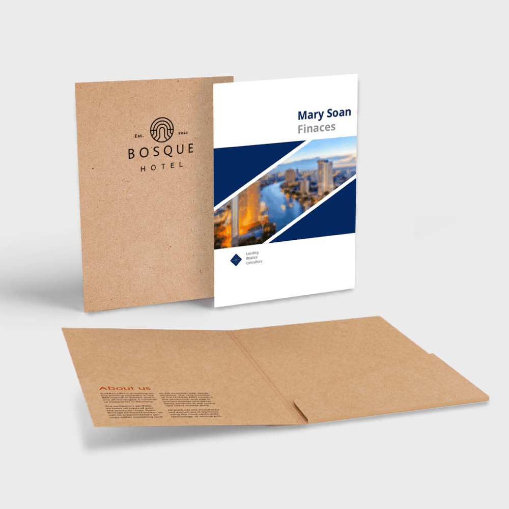 Presentatiemap met gelijmd vak